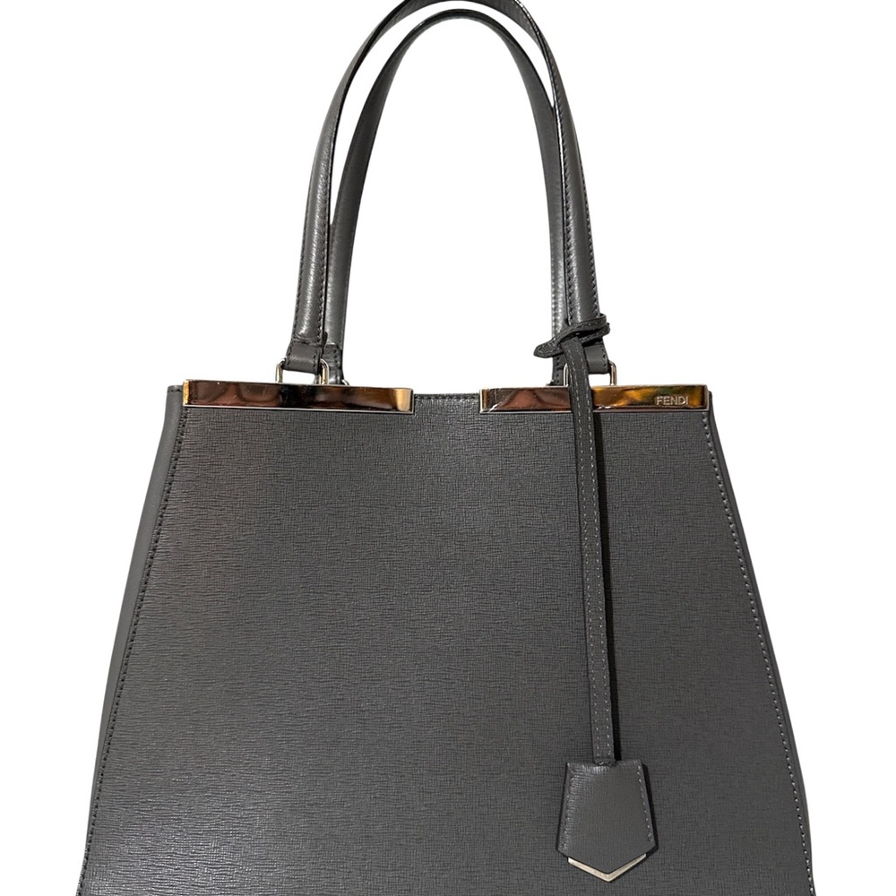 Authentic FENDI 3Jours Tote Gray Leather